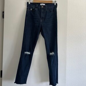 Carly Jean Dark Blue Distressed Women's Jeans